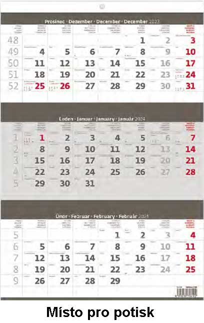 TØÍMÌSÍÈNÍ - šedý - kalendáø