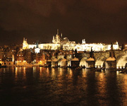 Motiv Praha v noci na Vánoce