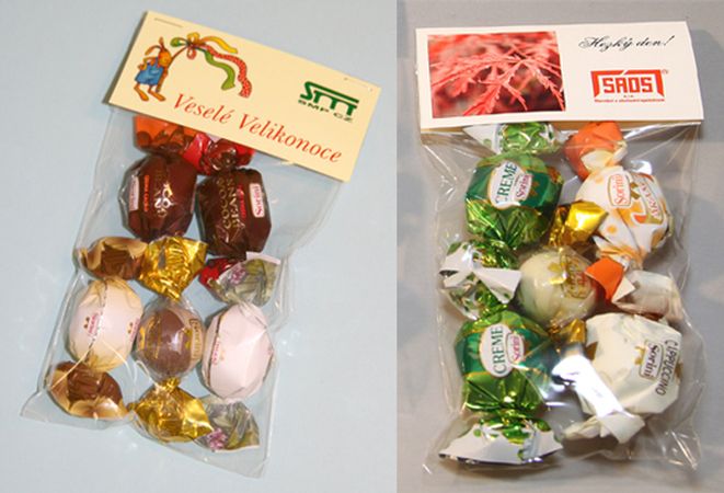 Dárkový sáèek s èokoládovými bonbóny velikonoèní nápady na firemní vánoèní dárky eshop